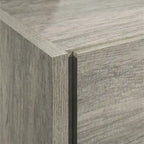 Lit mural LED Lenca de Roundhill Furniture avec tables de chevet, commode et miroir - Gris vieilli