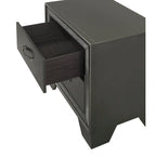 Ensemble de chambre à coucher Hoyt 5 pièces en similicuir gris foncé avec panneaux capitonnés