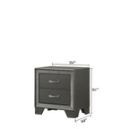 Ensemble de chambre à coucher Hoyt 5 pièces en similicuir gris foncé avec panneaux capitonnés