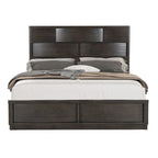Ensemble de lit Roundhill Furniture Belani en panneaux de bois, comprenant un lit, une commode, un miroir et deux tables de chevet, couleur expresso