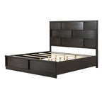 Ensemble de lit Roundhill Furniture Belani en panneaux de bois, comprenant un lit, une commode, un miroir et deux tables de chevet, couleur expresso