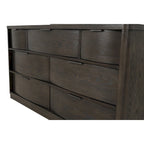 Ensemble de lit Roundhill Furniture Belani en panneaux de bois, comprenant un lit, une commode, un miroir et deux tables de chevet, couleur expresso