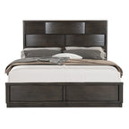 Ensemble de lit Roundhill Furniture Belani en panneaux de bois, comprenant un lit, une commode, un miroir et deux tables de chevet, couleur expresso