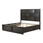 Ensemble de lit Roundhill Furniture Belani en panneaux de bois, comprenant un lit, une commode, un miroir et deux tables de chevet, couleur expresso