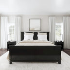 Oak Park Black Wood 3-Piece Set with King Bed and Two Nightstands by Homestyles