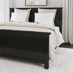 Ensemble 3 pièces en bois noir Oak Park avec lit king et deux tables de chevet par Homestyles