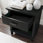 Ensemble 3 pièces en bois noir Oak Park avec lit king et deux tables de chevet par Homestyles