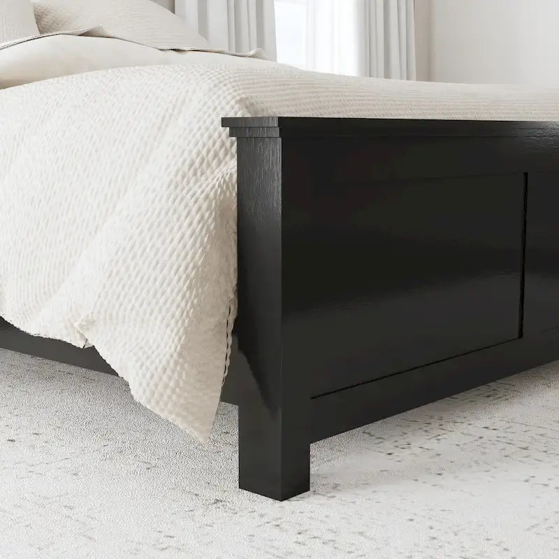 Ensemble 3 pièces en bois noir Oak Park avec lit king et deux tables de chevet par Homestyles