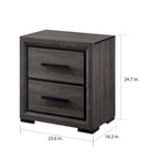 Ensemble de chambre à coucher Rothwell contemporain en bois gris avec étagères, composé de 2 panneaux, par Strick &amp; Bolton