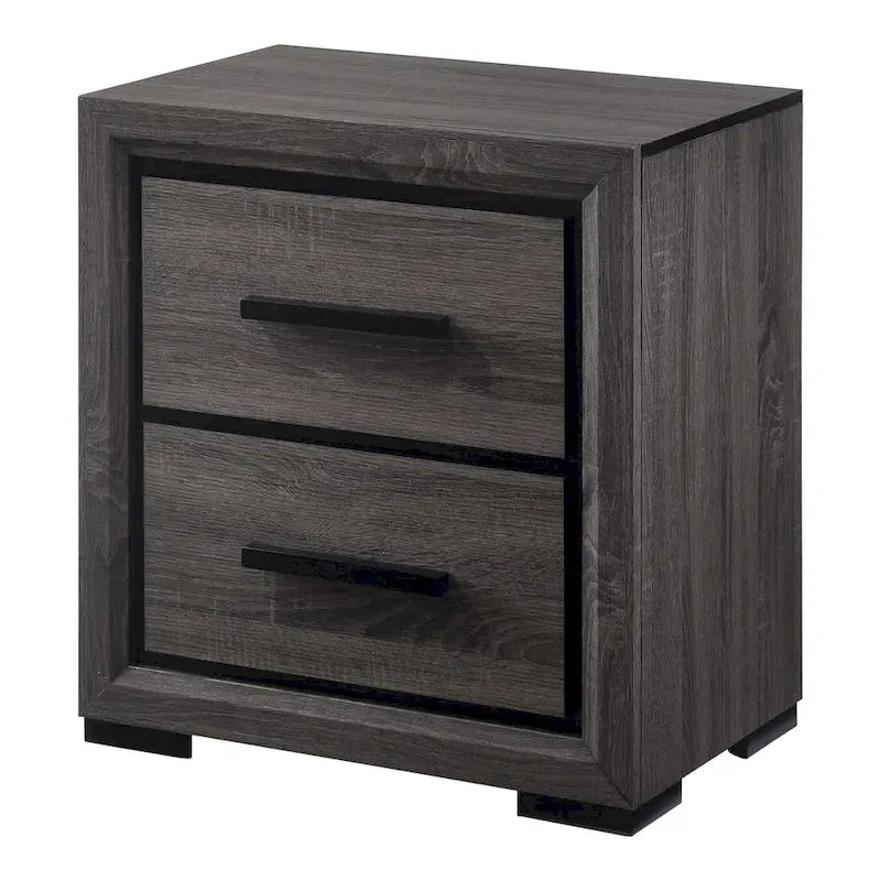 Ensemble de chambre à coucher Rothwell contemporain en bois gris avec étagères, composé de 2 panneaux, par Strick &amp; Bolton