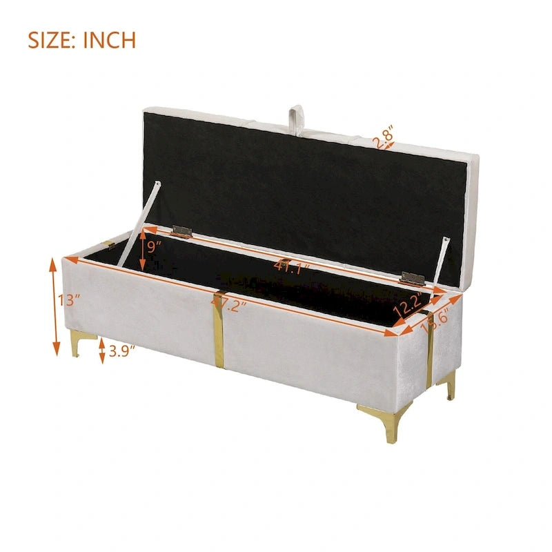 Ensemble de chambre à coucher 2 pièces : lit queen size avec pouf de rangement