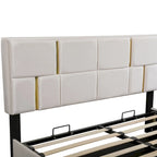 Ensemble de chambre à coucher 2 pièces : lit queen size avec pouf de rangement