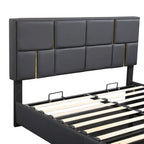 Ensemble de chambre à coucher 2 pièces : lit queen size avec pouf de rangement