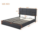 Ensemble de chambre à coucher 2 pièces : lit queen size avec pouf de rangement
