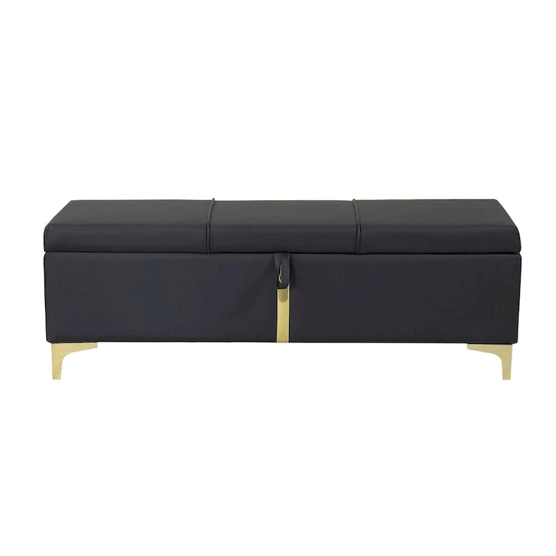Ensemble de chambre à coucher 2 pièces : lit queen size avec pouf de rangement