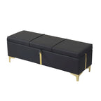 Ensemble de chambre à coucher 2 pièces : lit queen size avec pouf de rangement