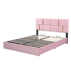 Ensemble de chambre à coucher 2 pièces : lit queen size avec pouf de rangement