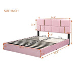 Ensemble de chambre à coucher 2 pièces : lit queen size avec pouf de rangement