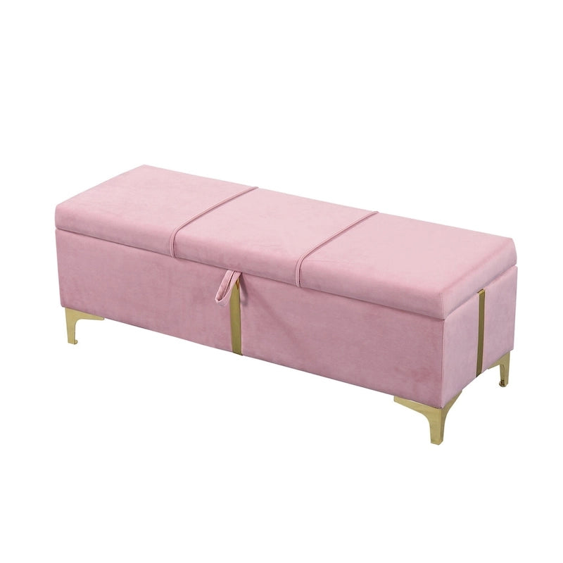 Ensemble de chambre à coucher 2 pièces : lit queen size avec pouf de rangement