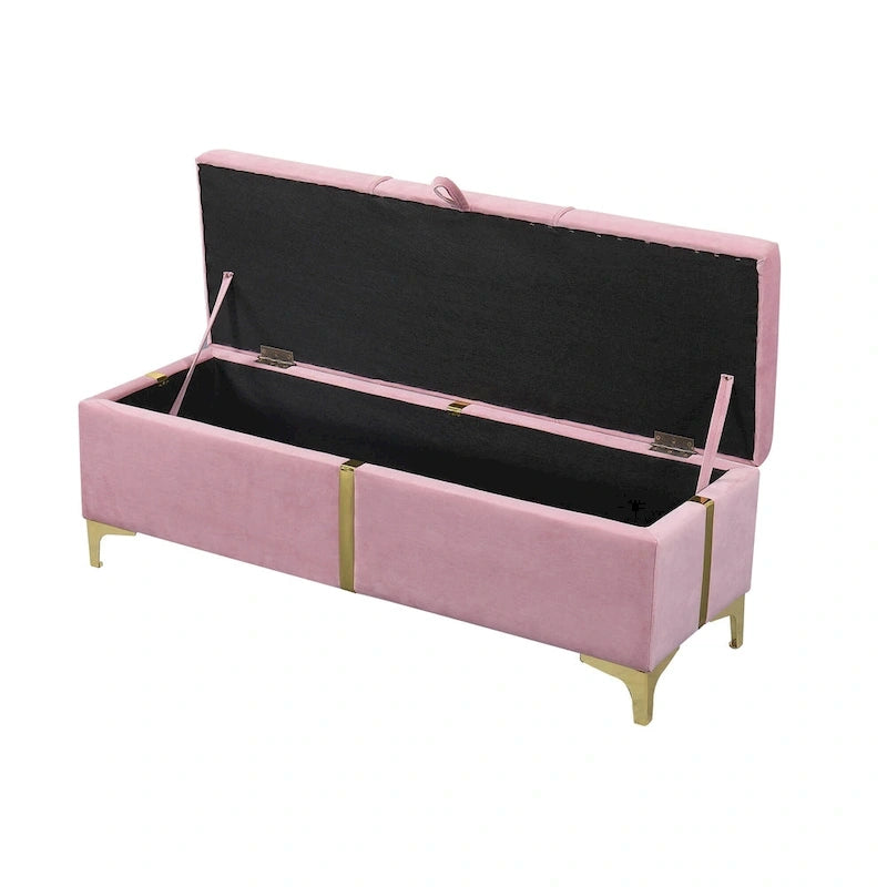 Ensemble de chambre à coucher 2 pièces : lit queen size avec pouf de rangement