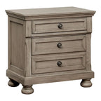 Ensemble de chambre à coucher Nahkohe Transitional en bois gris avec rangement intégré et port USB, 3 pièces, par Furniture of America