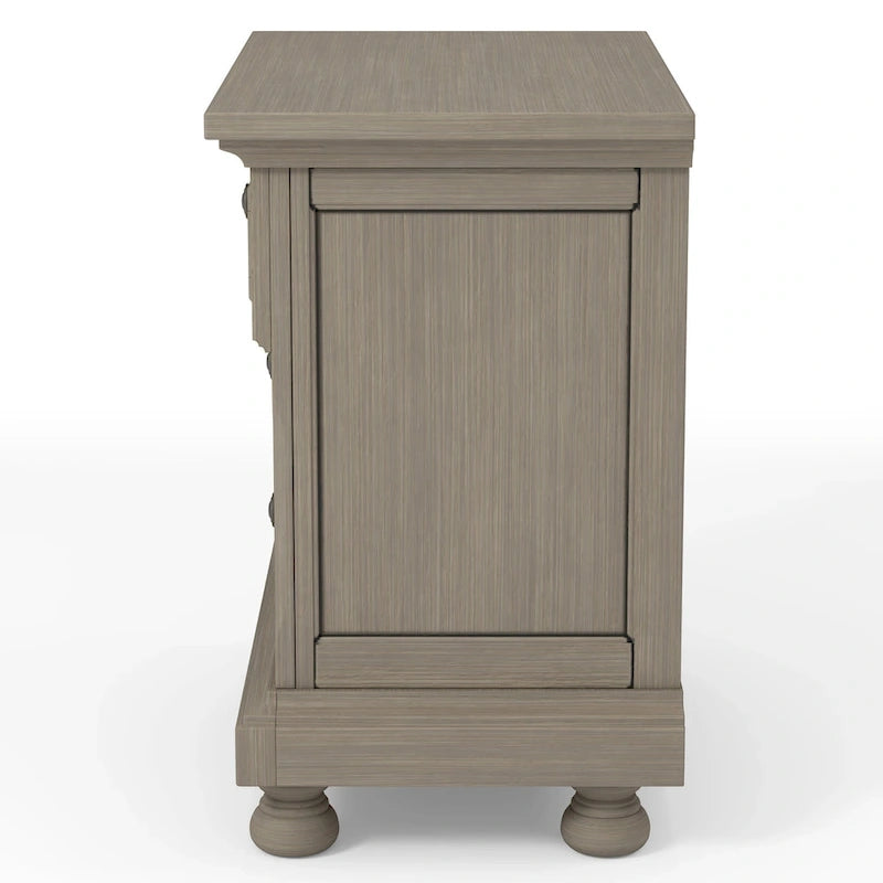 Ensemble de chambre à coucher Nahkohe Transitional en bois gris avec rangement intégré et port USB, 3 pièces, par Furniture of America