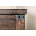 Ensemble lit et table de chevet Epona rustique en bois de noyer foncé (2 pièces) par The Gray Barn