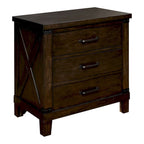Ensemble lit et table de chevet Epona rustique en bois de noyer foncé (2 pièces) par The Gray Barn