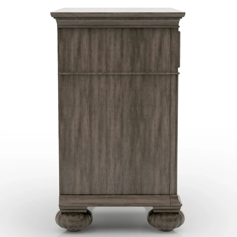 Ensemble de chambre à coucher traditionnel 3 pièces Vame en bois gris avec deux tables de chevet, par Furniture of America