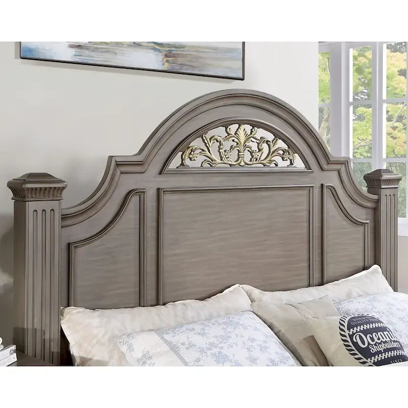 Ensemble de chambre à coucher traditionnel Vame en bois gris, 5 pièces, par Furniture of America