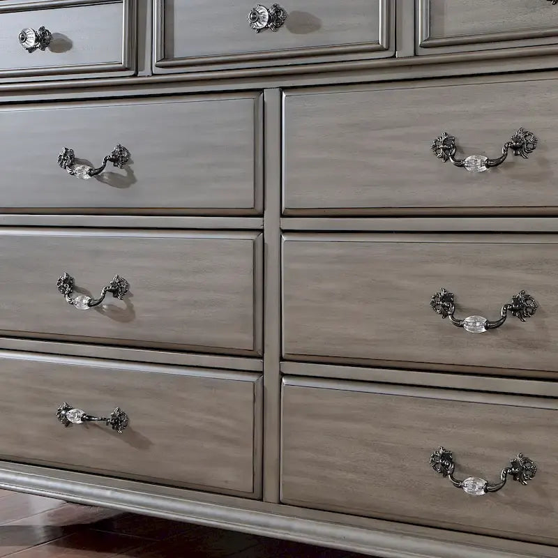 Ensemble de chambre à coucher traditionnel Vame en bois gris, 5 pièces, par Furniture of America