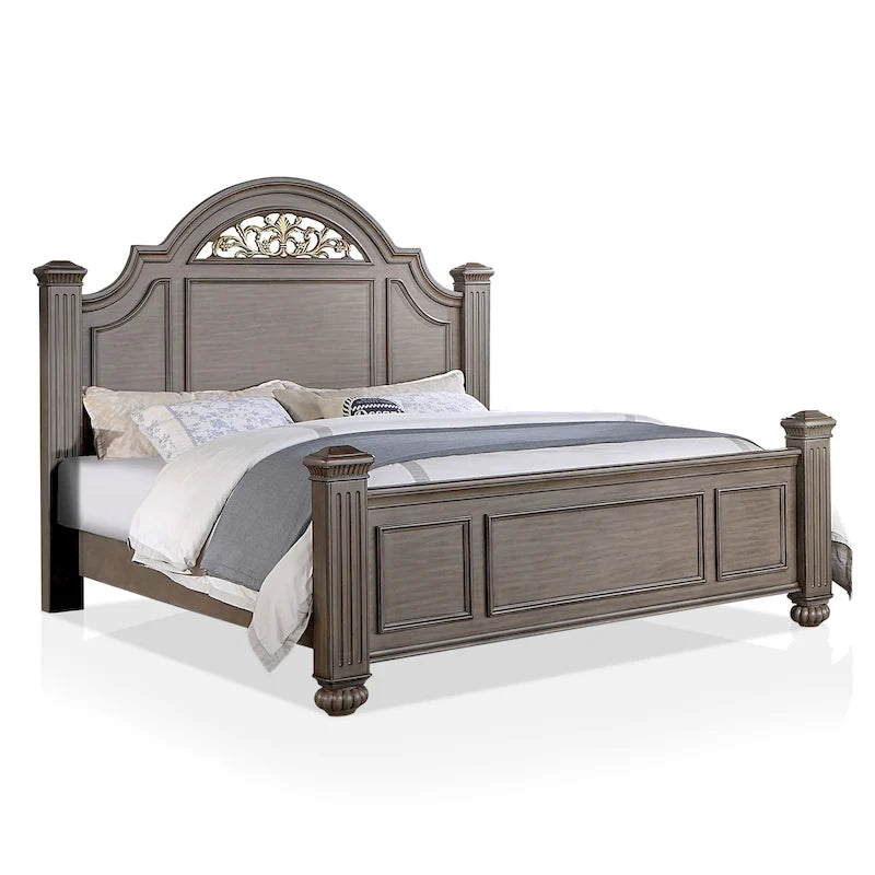Ensemble de chambre à coucher traditionnel Vame en bois gris, 5 pièces, par Furniture of America