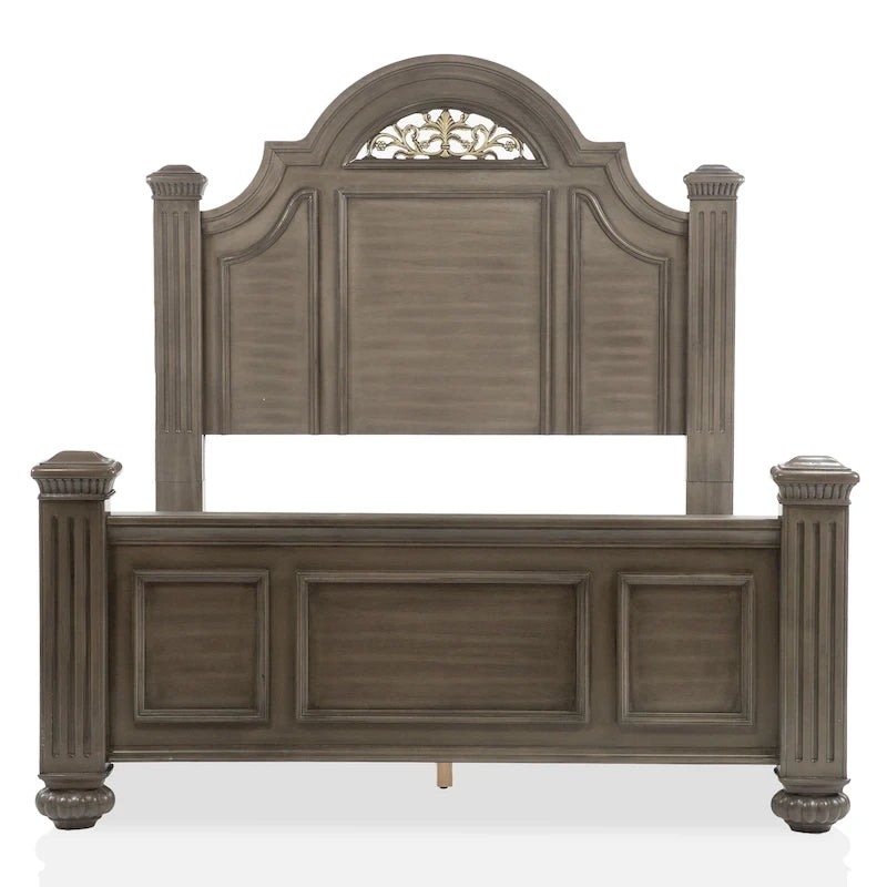 Ensemble de chambre à coucher traditionnel Vame en bois gris, 5 pièces, par Furniture of America