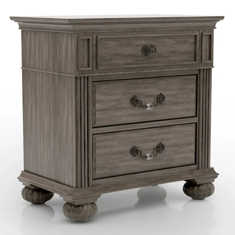 Ensemble de chambre à coucher traditionnel Vame en bois gris, 5 pièces, par Furniture of America