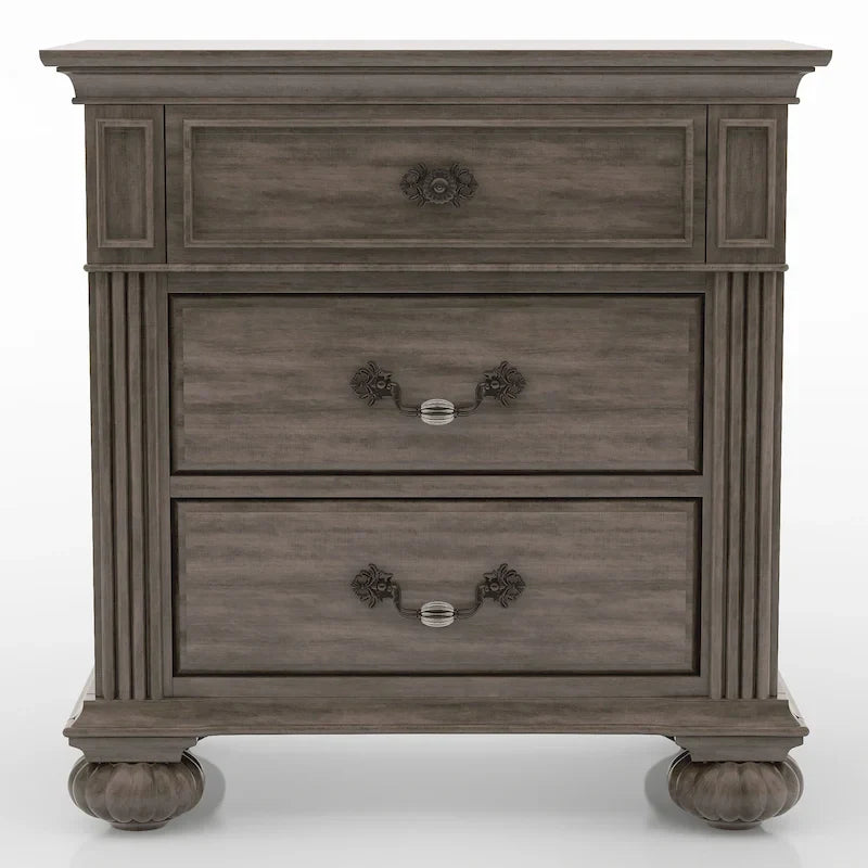 Ensemble de chambre à coucher traditionnel Vame en bois gris, 5 pièces, par Furniture of America