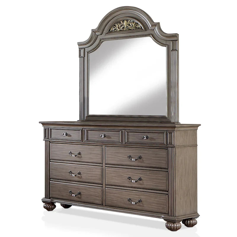 Ensemble de chambre à coucher traditionnel Vame en bois gris, 5 pièces, par Furniture of America