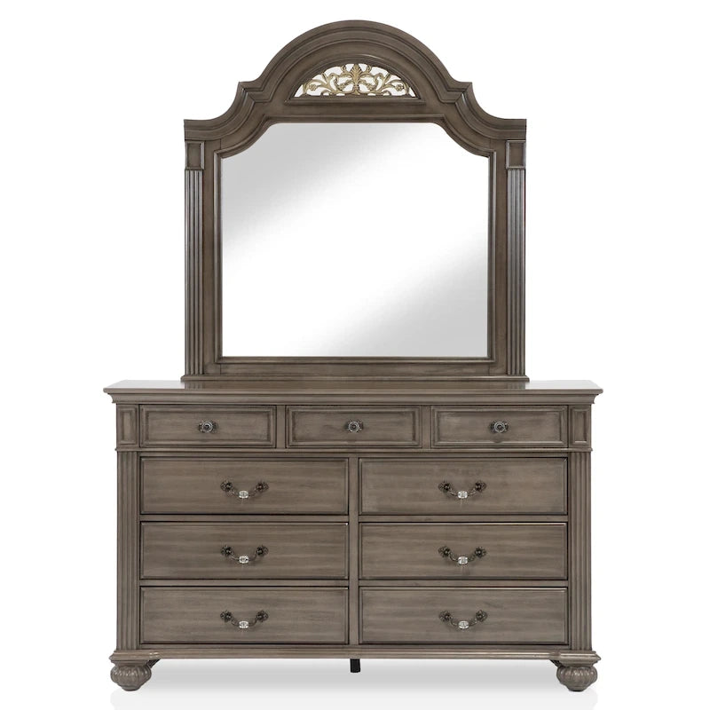 Ensemble de chambre à coucher traditionnel Vame en bois gris, 5 pièces, par Furniture of America