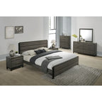 Ensemble de chambre à coucher Roundhill Furniture Ioana 187 en bois gris antique, 6 pièces, format king size