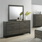 Ensemble de chambre à coucher Roundhill Furniture Ioana 187 en bois gris antique, 6 pièces, format king size