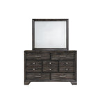 Ensemble de chambre à coucher Ayla 5 pièces avec plateforme en tissu gris et rangement