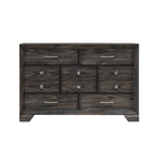 Ensemble de chambre à coucher Ayla 5 pièces avec plateforme en tissu gris et rangement
