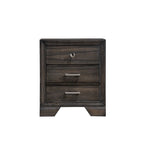 Ensemble de chambre à coucher Ayla 5 pièces avec plateforme en tissu gris et rangement