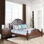Diva Traditional Cherry Solid Wood 2-Piece Poster Bedroom Set by Furniture of America
