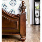 Ensemble de chambre à coucher traditionnel Diva en bois massif cerisier, 2 pièces, avec colonne, par Furniture of America