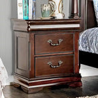 Ensemble de chambre à coucher traditionnel Diva en bois massif cerisier, 2 pièces, avec colonne, par Furniture of America