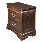 Ensemble de chambre à coucher traditionnel Diva en bois massif cerisier, 2 pièces, avec colonne, par Furniture of America