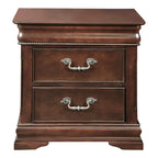 Ensemble de chambre à coucher traditionnel Diva en bois massif cerisier, 2 pièces, avec colonne, par Furniture of America
