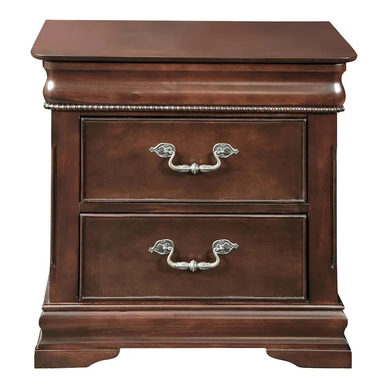 Ensemble de chambre à coucher traditionnel Diva en bois massif cerisier, 2 pièces, avec colonne, par Furniture of America
