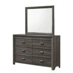 Ensemble de chambre à coucher Essa 6 pièces marron classique à panneaux