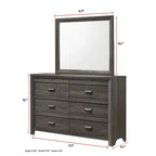 Ensemble de chambre à coucher Essa 6 pièces marron classique à panneaux